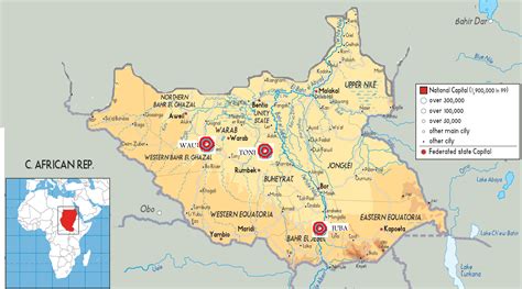 Map of South Sudan with project management potential